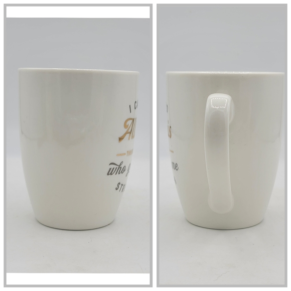 Christian Art Gifts Scripture Mugs Pair Bible Verse Gold Lettering Ceramic Cups - Picture 8 of 11